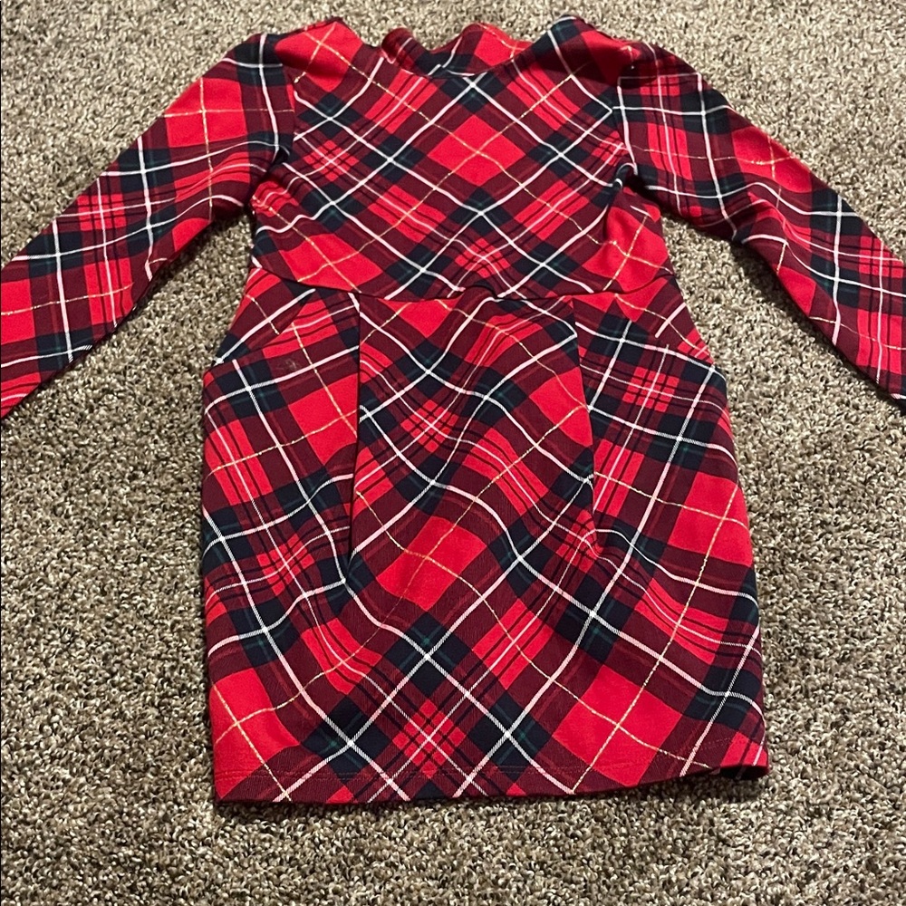 H & M Red Plaid 5T Christmas Dress